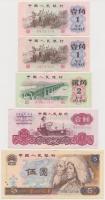 Kína 1960. 1Y + 1962. 1J (2x) + 2J + 1980. 5Y T:II-III China 1960. 1 Yuan + 1962. 1 Jiao (2x) + 2 Jiao + 1980. 5 Yuan C:XF-F