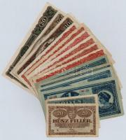 1920. 18db-os korona bankjegy tétel 20kr-20K közötti címletek T:III