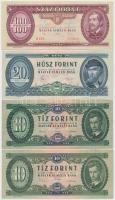 8db-os forint bankjegy tétel, mind különféle évjárat, közte 1949. 100Ft T:III,III-
