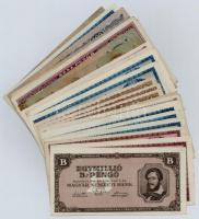 30db-os vegyes pengő bankjegy tétel, közte 1946. 100.000BP (2x) T:II-III