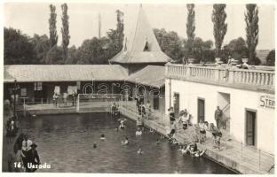 Félixfürdő, Baile Felix; Uszoda, fürdőzők / swimming pool, bathing house, bathing people (EK)