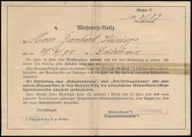 cca 1940 Német katonakönyv és behívó  / Military service book