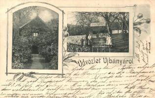 1899 Újbánya, Königsberg, Nová Bana; Kádfürdő / spa. floral