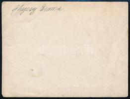 cca 1905 Assakürti (Felvidék) Ghyczy Emma (1872-1928) otthonában, hátoldalon feliratozott fotó, felü...