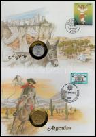 10db-os érmés boríték tétel a világ minden tájáról, mind különféle ország T:1,1-