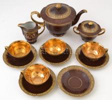 Jelzett (K.M.K.)  hiányos teás készlet, matricás, kopás nyomokkal