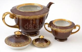 Jelzett (K.M.K.)  hiányos teás készlet, matricás, kopás nyomokkal