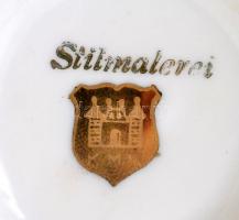 Jelzett (K.M.K.)  hiányos teás készlet, matricás, kopás nyomokkal