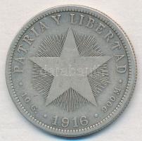 Kuba 1916. 40c Ag T:2-
Cuba 1916. 40 Centavos Ag C:VF
Krause KM#14.3