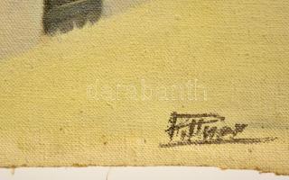 Pittner jelzéssel: Házak. Olaj, vászon, 28×31 cm