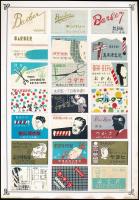 cca 1950 101 db japán gyufacímke, 6 db kartonlapra ragasztva