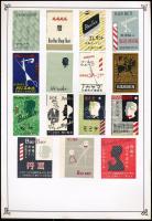 cca 1950 101 db japán gyufacímke, 6 db kartonlapra ragasztva