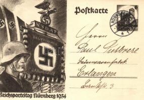 1934 Reichsparteitag Nürnberg / Nuremberg Rally. NSDAP German Nazi Party propaganda, swastika; 6 Ga.