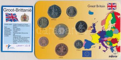 Nagy-Britannia 1997-2000. 1p-2Ł (8xklf) forgalmi sor karton dísztokban T:1-,2 Great Britain 1997-2000. 1 Penny - 2 Pounds (8xdiff) coin set in cardboard case C:AU,XF