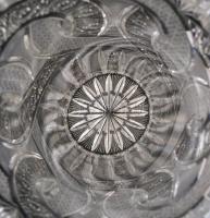 Ólomkristály váza, gazdagon csiszolt, hibátlan, jelzés nélkül, m:26, d:16 cm