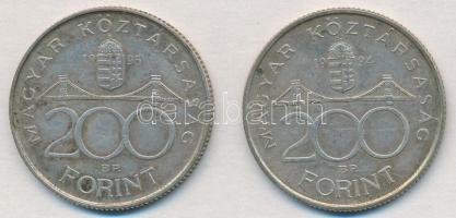 1994-1995. 200Ft Ag "Deák" (2x) T:2 kis patina