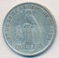 Guatemala 1926. 1/4Q Ag T:2-,3
Guatemala 1926. 1/4 Quetzal Ag C:VF,F
