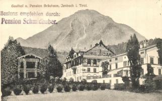 Jenbach (Tirol), Gasthof und Pension Bräuhaus / guest house and Hotel Brewery. Folding card with advertisement
