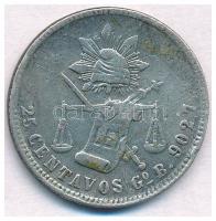 Mexikó 1883Go B. 25c Ag T:2-
Mexico 1883Go B. 25 Centavos Ag C:VF
Krause KM#406.5