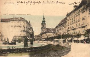 1899 Graz, Bismarckplatz / square, shops