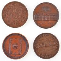 Vegyes: 4xklf Br emlékérem tétel, közte 1976. "Baranya Megyei Éremgyűjtők - Pécs" T:2