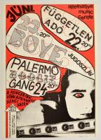 1989 Független Adó, Palermó, Boye koncertek - Fekete Lyuk alternatív zenei klub, plakát, szép állapotban, 41×29,5 cm