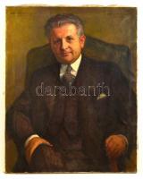 Kunffy Lajos (1869-1962): Szirmay Fóris László (1895-?) későbbi miniszteri tanácsos portréja 1941, olaj, vászon, jelzett, kis sérüléssel, 81×64,5 cm