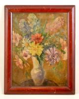Koszta jelzéssel: Virágcsendélet. Olaj, karton, keretben, 50×38 cm