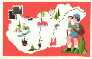 16 db modern térkép motívumlap / 16 modern map motive cards