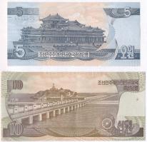 Észak-Korea 1998. 5W + 10W T:I-,II 
North Korea 1998. 5 Won + 10 Won C:AU,XF