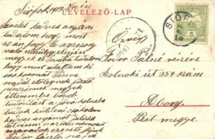 1907 Siófok, Gőzhajó állomás a Baross gőzössel, kikötő. 207. Kiadja Hirsch Mór (EK)