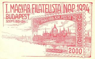1924 Budapest, I. Magyar Filatelista nap / 1st Hungarian Philatelist Day, So. Stpl s: Lehnert (EB)