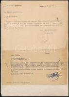 1957-1958 Vas Zoltán (1903-1983) író, 56-os államminiszter részére megküldött két hivatalos levél: a...