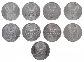 Szovjetunió 1989-1991. 1R Cu-Ni (9x) forgalmi emlékérmek T:1-
Soviet Union 1987-1990. 1 Ruble Cu-Ni...