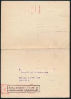 1942 Bp., A Magyarországi Gyógyszerész Egyesület körlevele ostyaszállítás ügyében