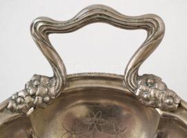 Díszes alpakka kínáló, 34×20,5 cm