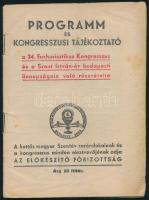 1938 Programm és kongresszusi tájékoztató a 3,4. Eucharisztikus Kongresszus és a Szent István-év budapesti ünnepségein való részvételre, 64p