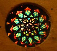 Kis "Laterna magica", fa, fém és üveg elemekből, 16,5×5 cm