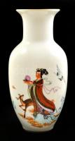 Tehwa kínai váza, jelzett, matricás, hibátlan, m: 26 cm