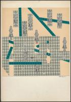 Németh Ami (?-?): Kollázsok, 3 db, 29×21 cm