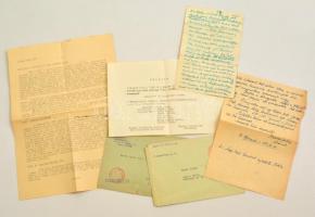 cca 1930-1950 Barta Lajos (1878-1964) írónak szóló 5 db levél többek között Somody Júlia színésznőtől, a Magyar Pen Clubtól