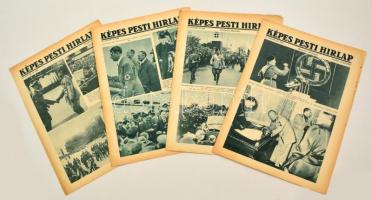cca 1930-1940 4 db képes újság Mussolinivel és Hitlerrel a címlapon