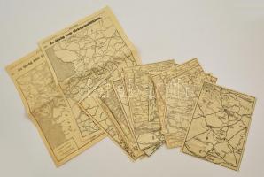 cca 1916 26 db első világháborús front térkép újságokból kivágva