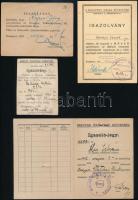 1930-1959 4 db sportigazolvány (Budapesti MÁVAG Sportköre, OTP tenisz-szakosztály, Magyar Athletikai Szövetség, Magyar Ökölvívó Szövetség)