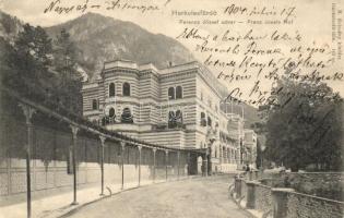1904 Herkulesfürdő, Baile Herculane; Ferencz József tér / square (EK)
