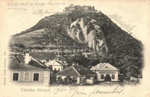 1901 Déva, vár, városi kisdedóvó. Hirsch Adolf kiadása / castle, kindergarten (EB)