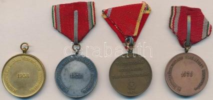 4db-os tűzoltó érem tétel, benne 1958. "Belügyminisztérium Országos Tűzrendészeti Parancsnokság...