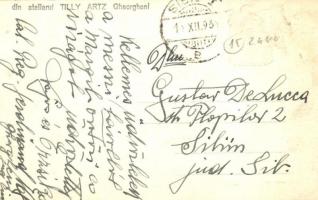 1931 Gyergyószentmiklós, Gheorgheni; piactér, piaci árusok és román katonák, Gyergyói Bank és Takaré...