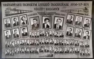 1926-1980 Vegyes tablófotó tétel, 48 db, köztük gépipari és vasútgépészeti technikum tablófotói, fot...