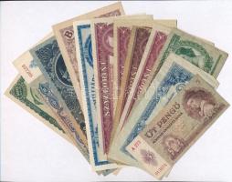 Vegyes 12db-os pengő-forint bankjegy tétel T:III,III-